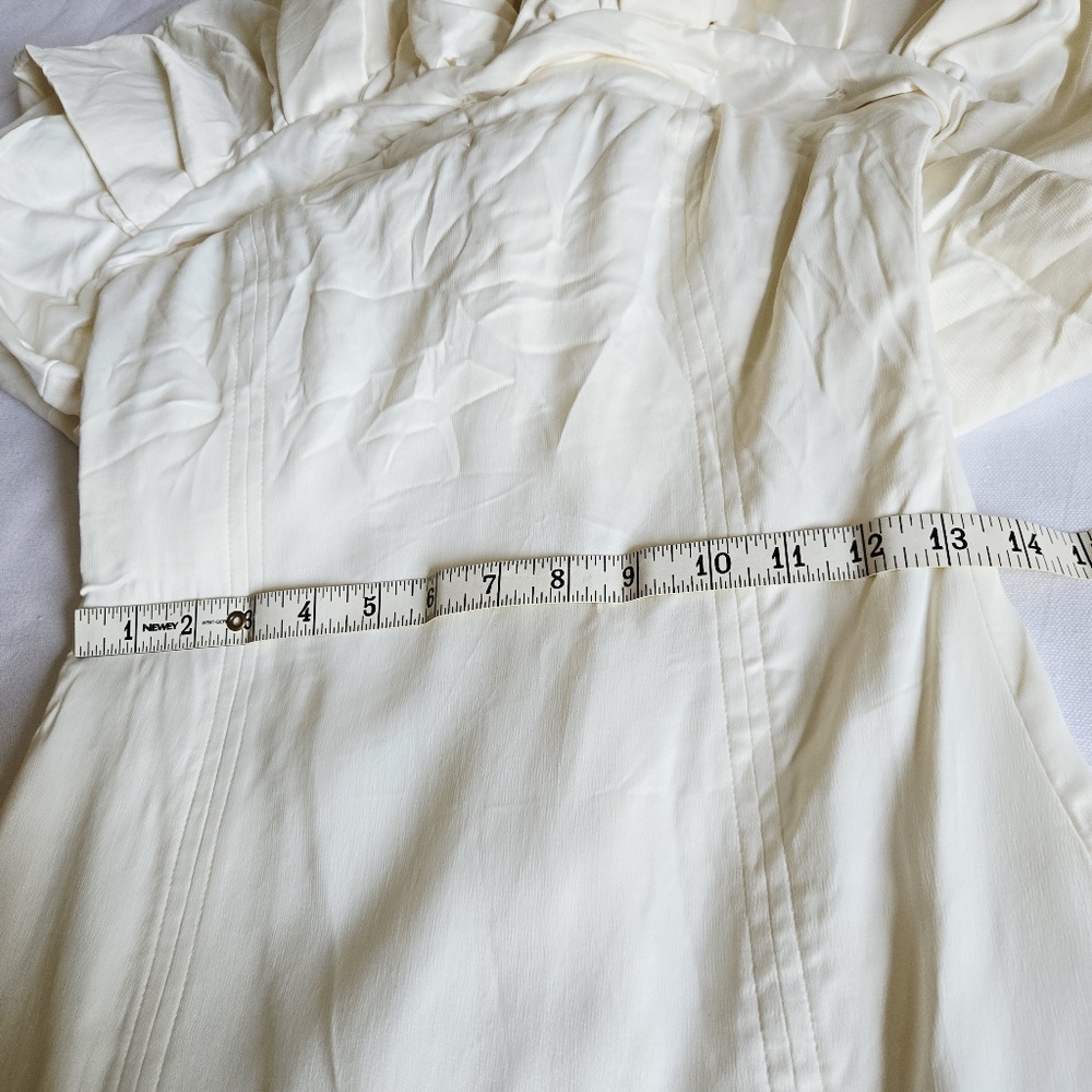 ZARA I NWT M Voluminous Satin Effect Mini Dress I ecru white - Picture 10 of 12